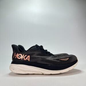 HOKA Clifton 9 Wide Black Rose Gold Running Shoes 1132211 BRGL Women's Size 9.5D